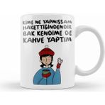 Humuts Porselen Beyaz Kız Kardeş Yazılı Kupa Bardak
