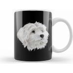 Humuts Porselen Beyaz Maltese Dog 01 Kupa Bardak