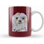 Humuts Porselen Beyaz Maltese Dog Kupa Bardak