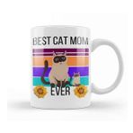 Humuts Porselen Beyaz Mothers Day 2021 Best Cat Mom Ever Funny 2021 Kupa Bardak