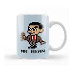 Humuts Porselen Beyaz Mr Bean Pixelated Character Kupa Bardak