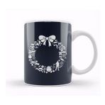 Humuts Porselen Beyaz Top Gun Christmas Wreath Pattern Kupa Bardak