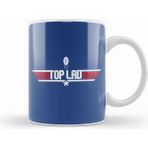Humuts Porselen Beyaz Top Gun Top Lad Rugby Ball Logo Kupa Bardak
