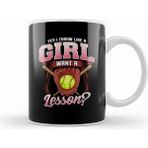 Humuts Porselen Beyaz Yes I Throw Like A Girl Want A Lesson Softball Kupa Bardak