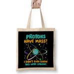 Humuts Protons Have Mass I Didn't Know They Were Catholic Bez Kadın Günlük Çanta
