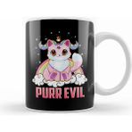 Humuts Purr Evil Satanic Cat Pun Pure Evil Goth Kitten Kupa