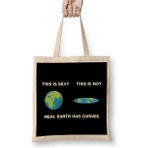 Humuts Real Earth Has Curves Flat Earth Bez Uzun Saplı Açık Bej Rengi Çanta