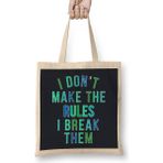 Humuts Rebel I Don't Make The Rules I Break Them Bez Uzun Saplı Açık Bej Rengi Çanta