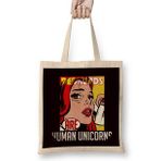 Humuts Redheads Human Unicorn Ginger Girl Red Hair Red Orange Head Bez Uzun Saplı Açık Bej Rengi Çanta
