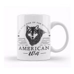 Humuts Retro Animal American Wolf Black Kupa
