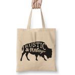 Humuts Retro Animal Buffalo Rustic And Vintage Black Bez Çanta