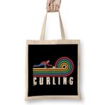 Humuts Retro Curling Player Vintage Curling Broom Stones Coach Team Bez Çanta