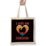 Humuts Retro Love Pomeranian Heart Pommy Pom German Spitz Puppy Pet Bez Çanta