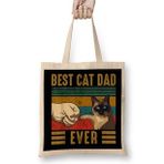 Humuts Retro Vintage Best Cat Dad Ever Fathers Day Siamese Cat Gift Bez Çanta