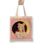 Humuts Sailor Moon Light Fanart 01 Bez Uzun Saplı Açık Bej Rengi Çanta