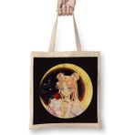 Humuts Sailor Moon Light Fanart 02 Bez Uzun Saplı Açık Bej Rengi Çanta