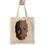 Humuts Saitama Face One Punch Man Bez Uzun Saplı Açık Bej Rengi Çanta