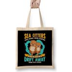 Humuts Sea Otters Hold Hands When Sleeping Cute Otter Bez Kadın Günlük Çanta