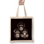 Humuts See Speak Hear No Evil Gorilla Japan Wise Monkeys Emoticon Bez Kadın Günlük Çanta