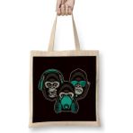 Humuts See Speak Hear No Evil Japan Japanese Wise Monkeys Gorilla Bez Kadın Günlük Çanta