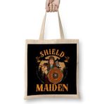 Humuts Shield Maiden Female Viking Warrior Norse Myth Bez Uzun Saplı Açık Bej Rengi Çanta