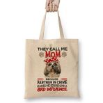 Humuts Shih Tzu Gift Shih Tzu Mom Gift Bandana Bez Uzun Saplı Açık Bej Rengi Çanta