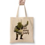 Humuts Shrek Is Love Shrek Is Life Bez Uzun Saplı Açık Bej Rengi Çanta