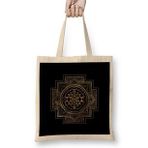 Humuts Sri Yantra Sri Chakra In Golden Lotus Bez Kadın Günlük Çanta