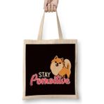 Humuts Stay Pomsitive Pomeranian Pommy Pom Puppy German Spitz Pet Kadın Günlük Çanta