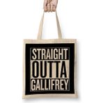 Humuts Straight Outta Gallifrey Doctor Who White Bez Çanta