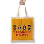 Humuts Stranger Things Pixel Characters 2 Bez Uzun Saplı Açık Bej Rengi Çanta