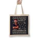Humuts Stranger Things Steve Harrington Christmas Wish Bez Uzun Saplı Açık Bej Rengi Çanta