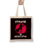 Humuts Strong Is Beautiful Fitness Gym Bodybuilding Weightlifting Bez Uzun Saplı Açık Bej Rengi Çanta