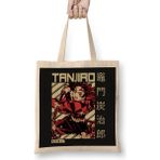 Humuts Tanjiro Demon Slayer Kimetsu No Yaiba Anime Bez Uzun Saplı Açık Bej Rengi Çanta
