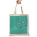 Humuts Teal Fender Guitar Bez Uzun Saplı Açık Bej Rengi Çanta