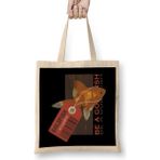 Humuts Ted Lasso Be A Goldfish Retro Bez Uzun Saplı Açık Bej Rengi Çanta