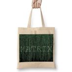 Humuts The Matrix Kod Yağmuru Bez Uzun Saplı Açık Bej Rengi Çanta