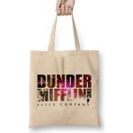 Humuts The Office Dunder Mifflin Halloween Bez Uzun Saplı Açık Bej Rengi Çanta