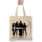 Humuts The Walking Dead Siyah Beyaz Bez Uzun Saplı Açık Bej Rengi Çanta