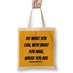 Humuts Theodore Roosevelt Quotes Gifts Vintage Retro Rainbow Style Bez Uzun Saplı Açık Bej Rengi Çanta