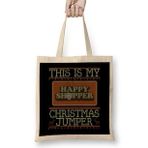 Humuts This Is My Happy Shopper Christmas Jumper Uzun Saplı Bez Çanta