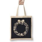 Humuts Top Gun Christmas Wreath Pattern Bez Uzun Saplı Açık Bej Rengi Çanta