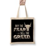 Humuts Vintage Buy The Fear Sell The Greed Investing Bez Çanta