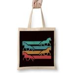 Humuts Vintage Horses Retro Horse Fans Dressage Equestrian Sport Uzun Saplı Bez Çanta
