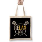 Humuts Vintage Relax Bro Lacrosse Cute Distressed Lax Pun Bez Çanta