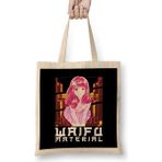 Humuts Waifu Material Anime Girl Japanese Cute Kawaii Bez Çanta