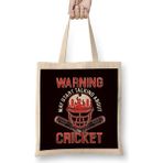 Humuts Warning Cricket Player Cricketer Bat Ball Game Pitch Bez Çanta