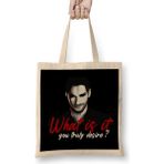 Humuts What Is It You Truly Desire Lucifer Bez Uzun Saplı Açık Bej Rengi Çanta