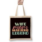 Humuts Wife Mom Mahjong Legend Mah-Jongg Player Solitaire Chinese Bez Çanta