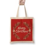 Humuts Yılbaşı Yeni Yıl Konseptli Merry Christmas Floral Bez Çanta